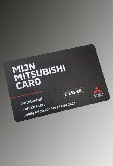 mijn Mitsubishi Card Autobedrijf Van Zessen met grijze achtergrond