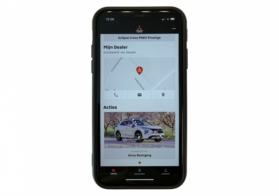 Apple Iphone met mijn Mitsubishi App Autobedrijf Van Zessen